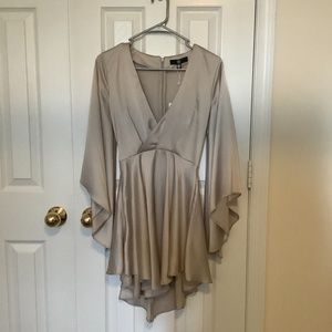 Missguided Plunge Flare Sleeve Skater Dress